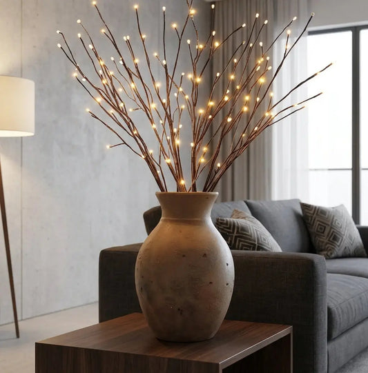 Willow Glow | Elegant Cordless LED Table Lamp for Living Room or Bedroom Terori