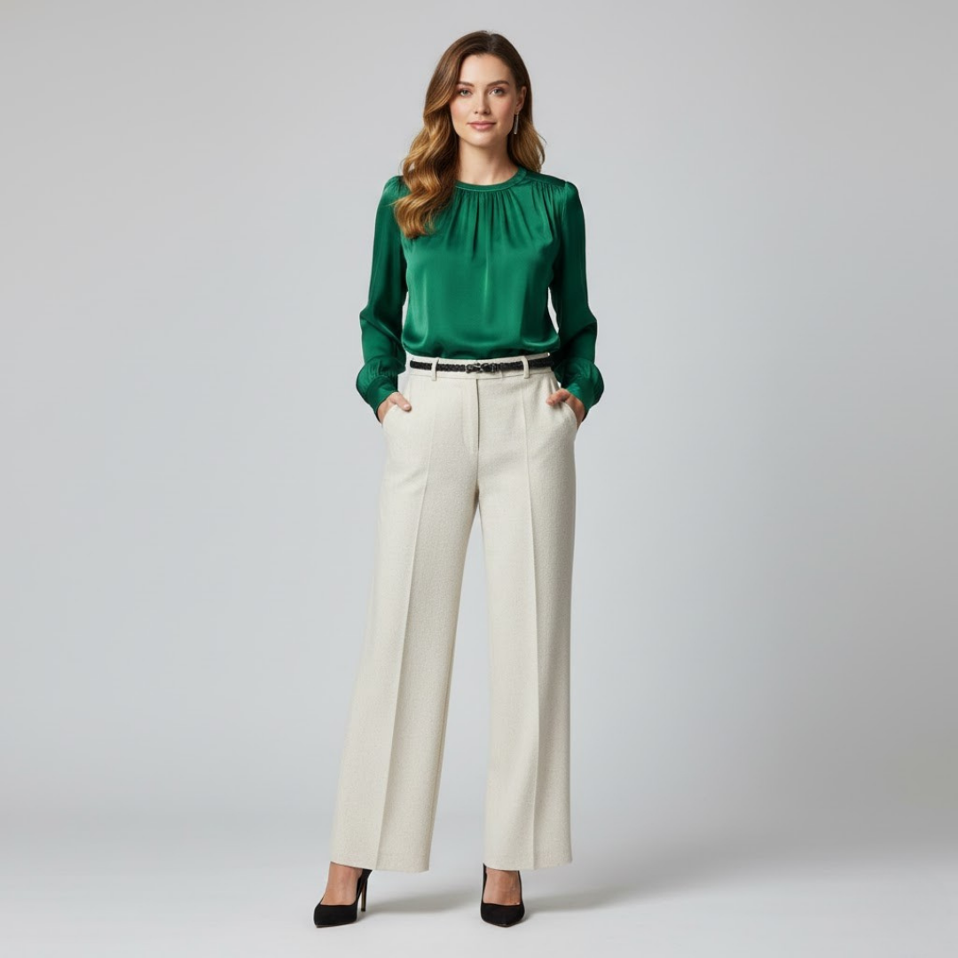 Zielona koszula Terori z długim rękawem