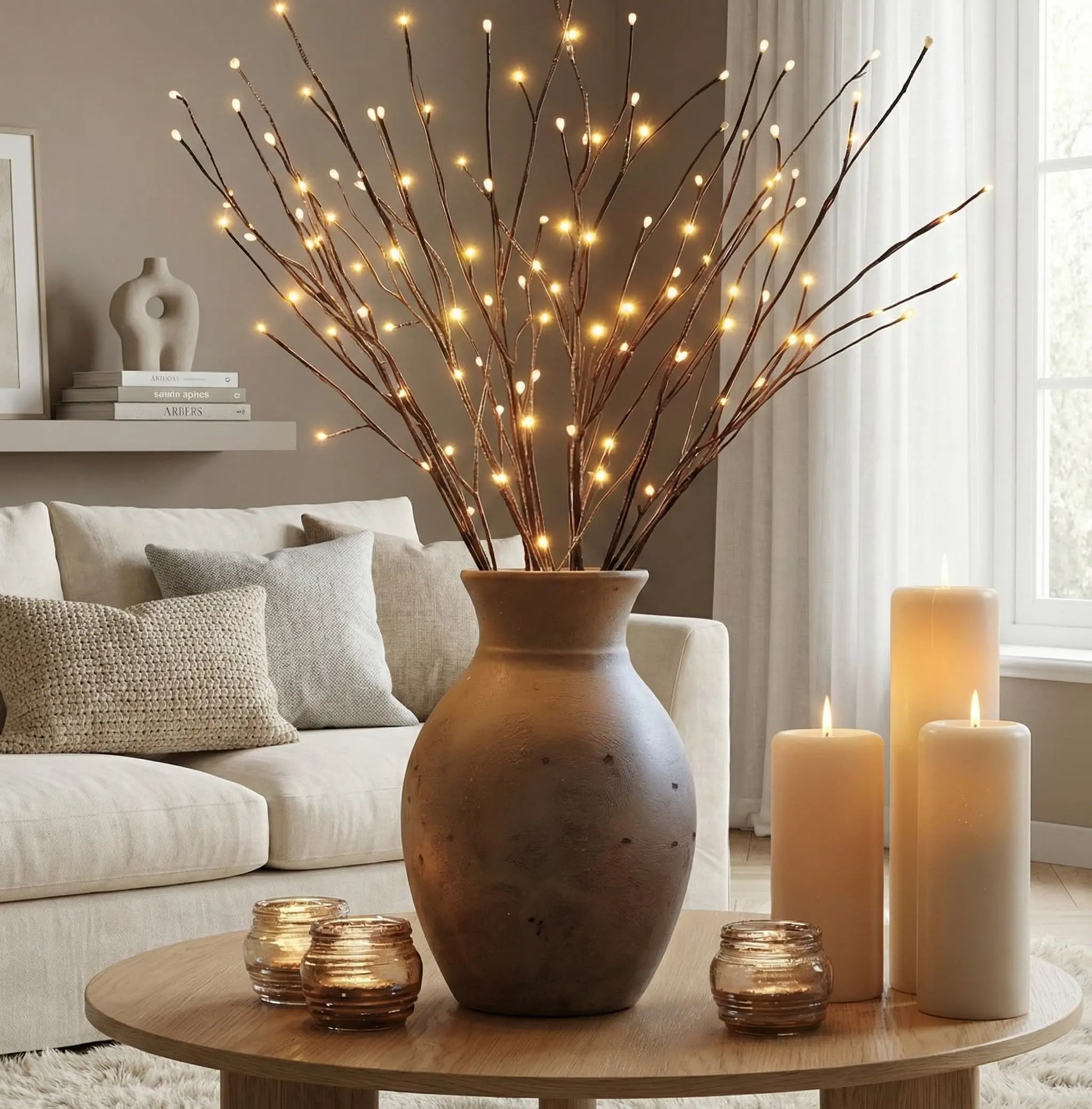 Willow Glow | Elegant Cordless LED Table Lamp for Living Room or Bedroom Terori