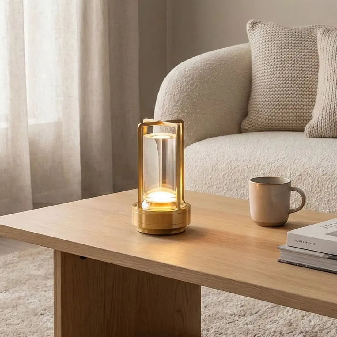Aluminum Glow | Modern Elegant Cordless Table Lamp Terori