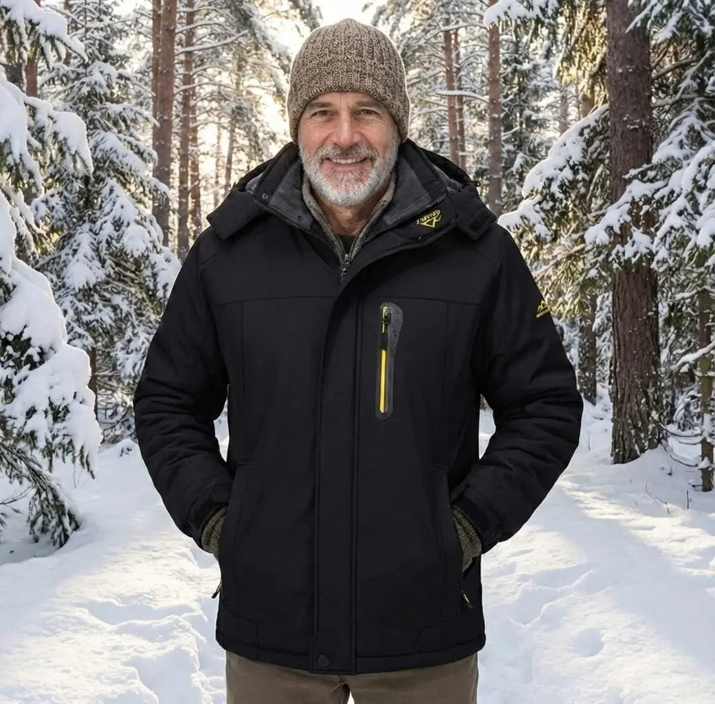 Outdoor Essentials | Men's Waterproof Parka Jacket with Fleece Lining | Insulated Coat for Cold Weather Comfort Terori