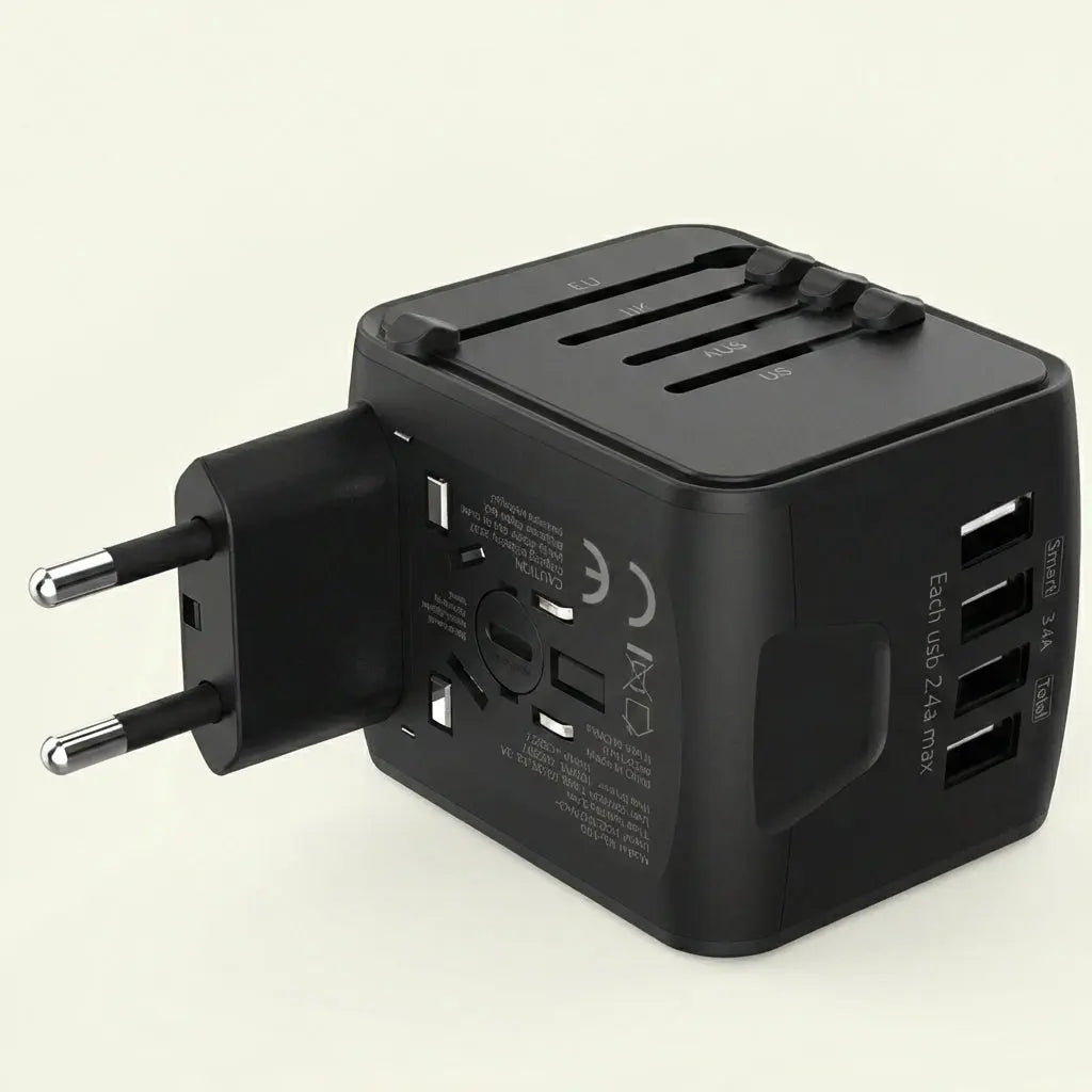 TravelMate | Universal Travel Adapter with Multiple USB Ports | Global Charging Solution for International Travel Terori