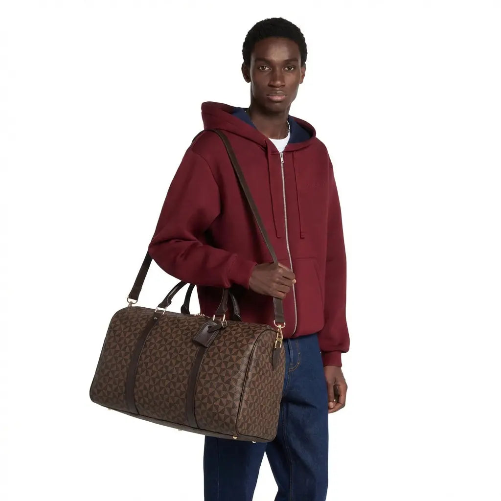 TravelCore | Leather Duffle Bag with Adjustable Strap | Stylish Weekender Bag for Organised Travel Terori