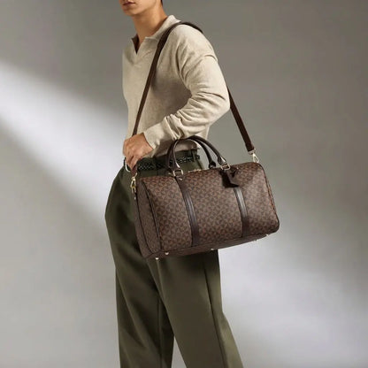 TravelCore | Leather Duffle Bag with Adjustable Strap | Stylish Weekender Bag for Organised Travel Terori