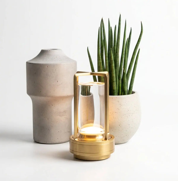 Aluminum Glow | Modern Elegant Cordless Table Lamp Terori