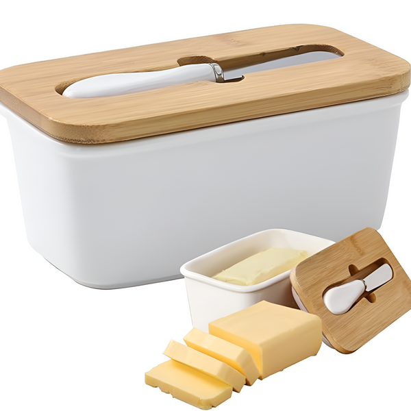 Sleek Kitchen | Butter Cutter Container with Effortless Slicing Mechanism | Compact Design for Freshness 0